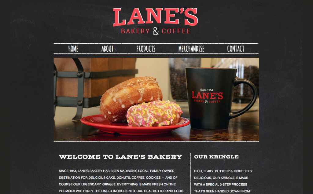 Tingalls Graphic Design Lanes Bakery Website