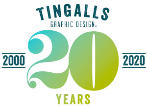 Tingalls 20 year anniversary logo