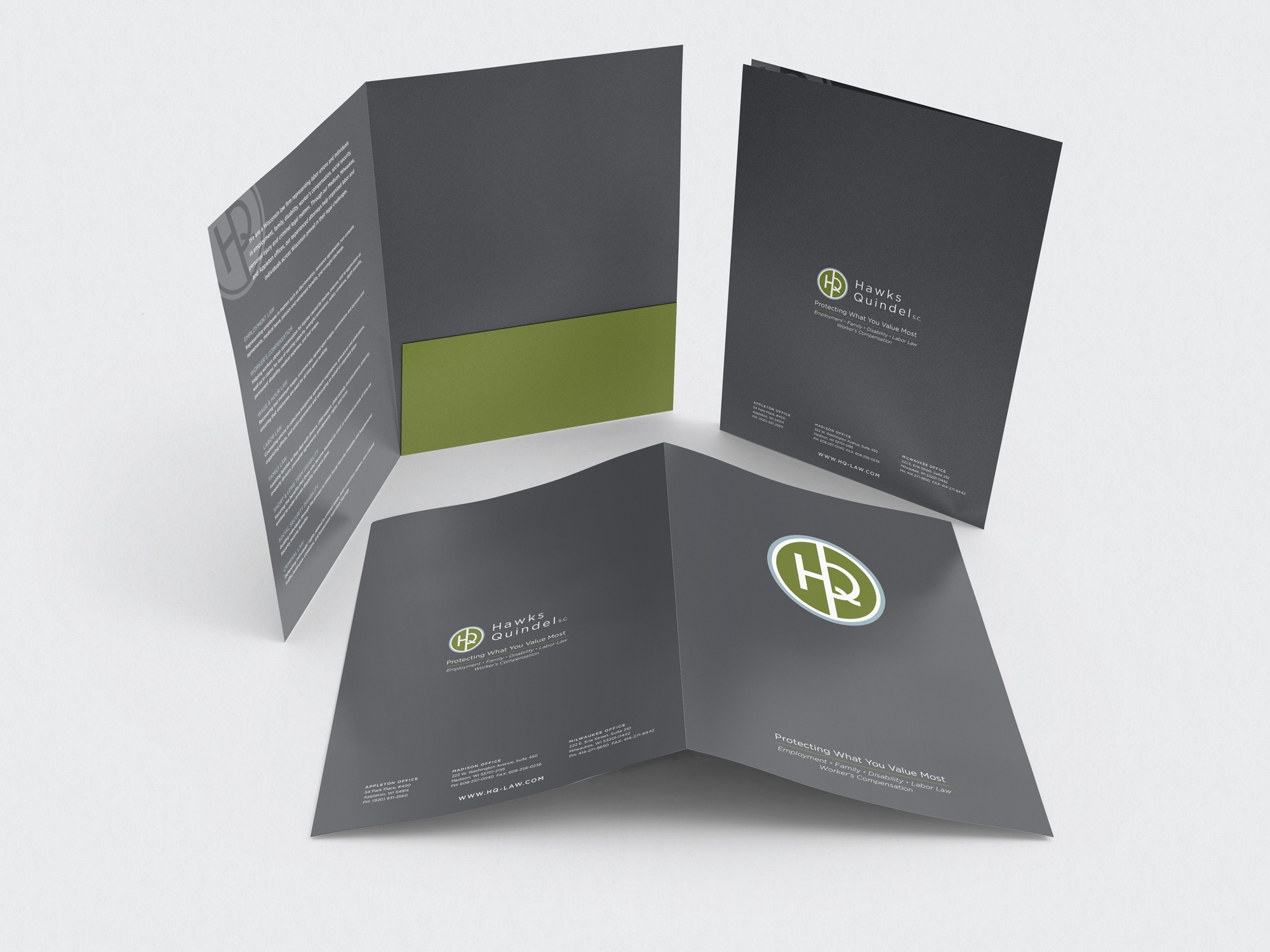 Folder Design by Tingalls for Hawks Quindel Law Firm