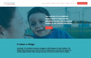 Nonprofit Squarespace website design by Tingalls for Village Diaper Bank