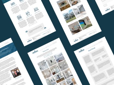 Subpage designs for Urso Builders website