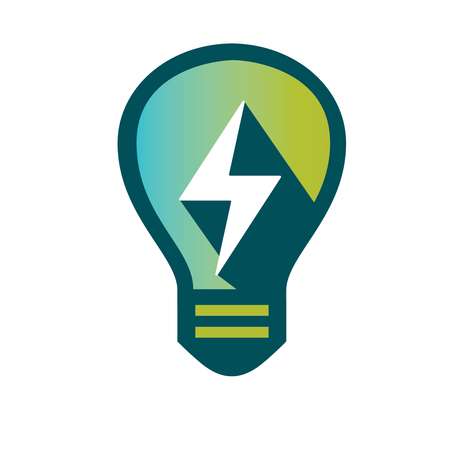 Lightbulb with lightening icon for creativity