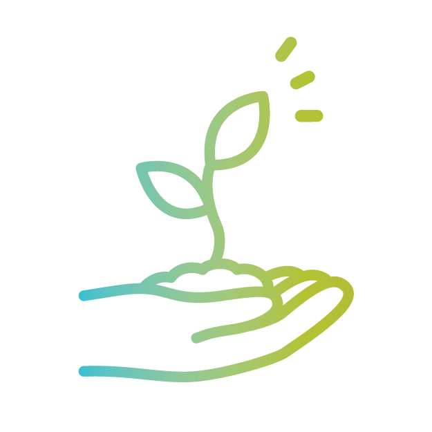 Growth icon of sprout in hand