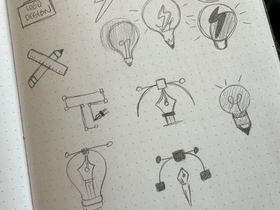 Notebook of sketches for icon designs