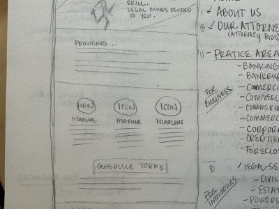 Wireframe sketch for website design