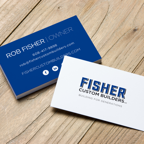 Fisher custom builders business card design by tingalls