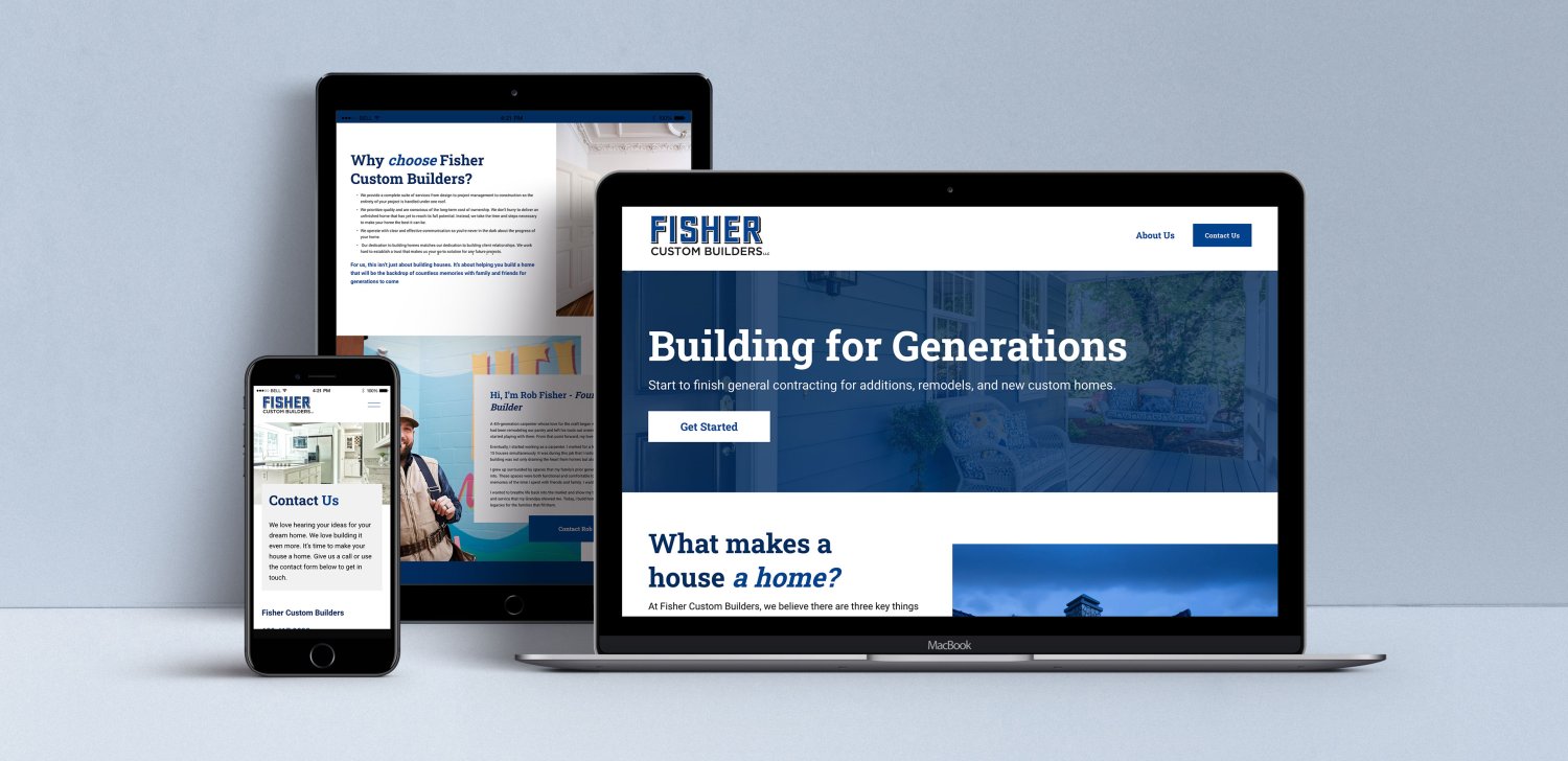 Fisher Custom Builders website design by tingalls