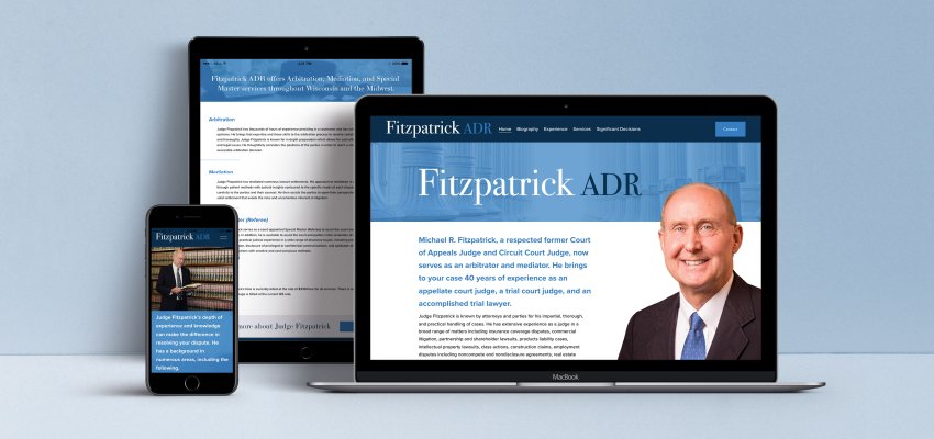 Device mockup of Fitzpatrick ADR Website