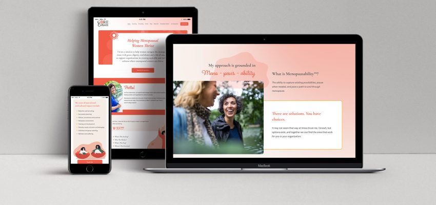 Website mockup on a mac, ipad and iphone