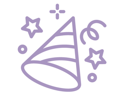 Party hat icon representing fun