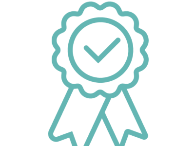 ribbon with checkmark icon representing integrity