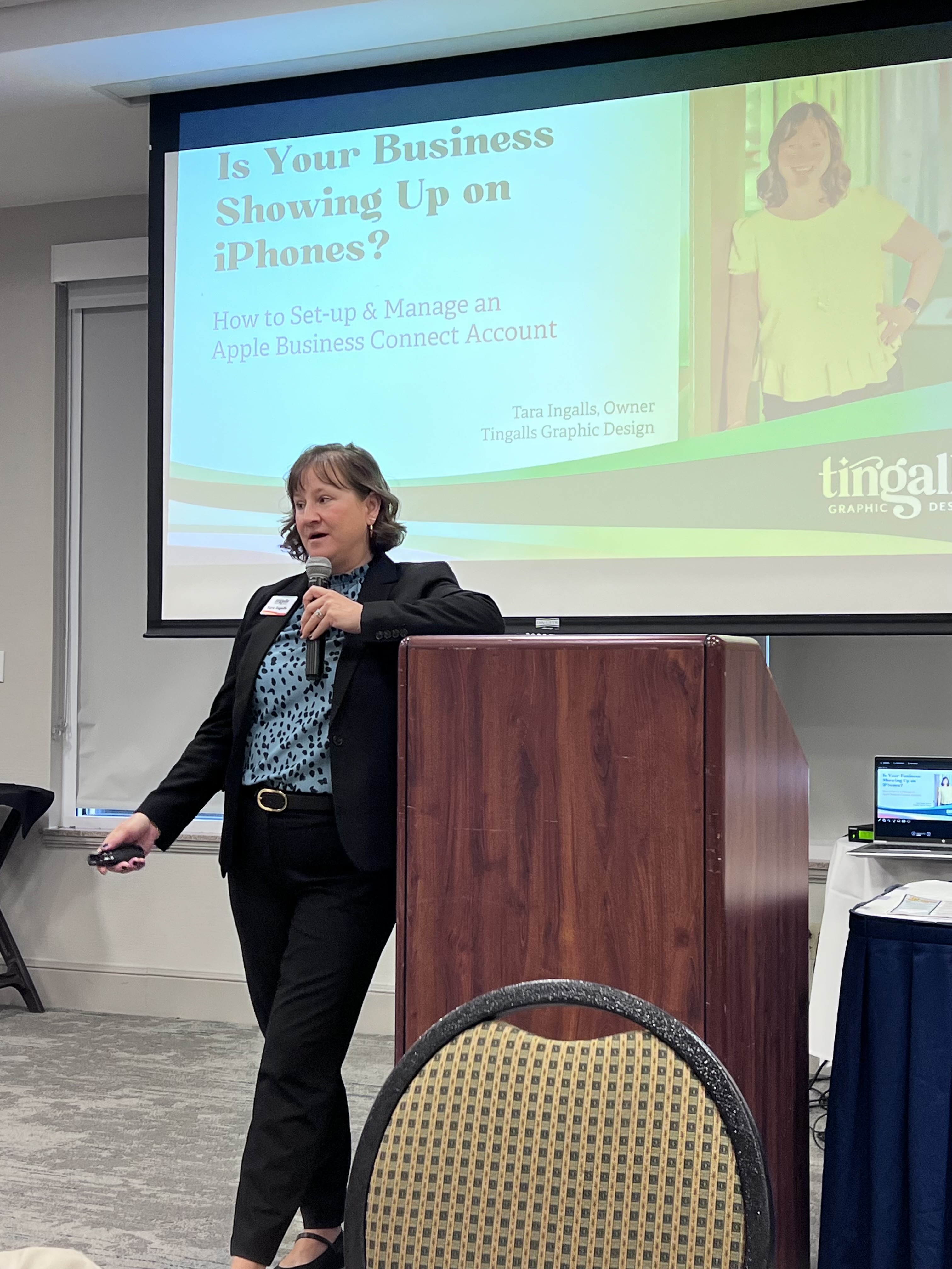 Tara Ingalls, Speaking at Middleton Chamber of Commerce on Apple Business Connect
