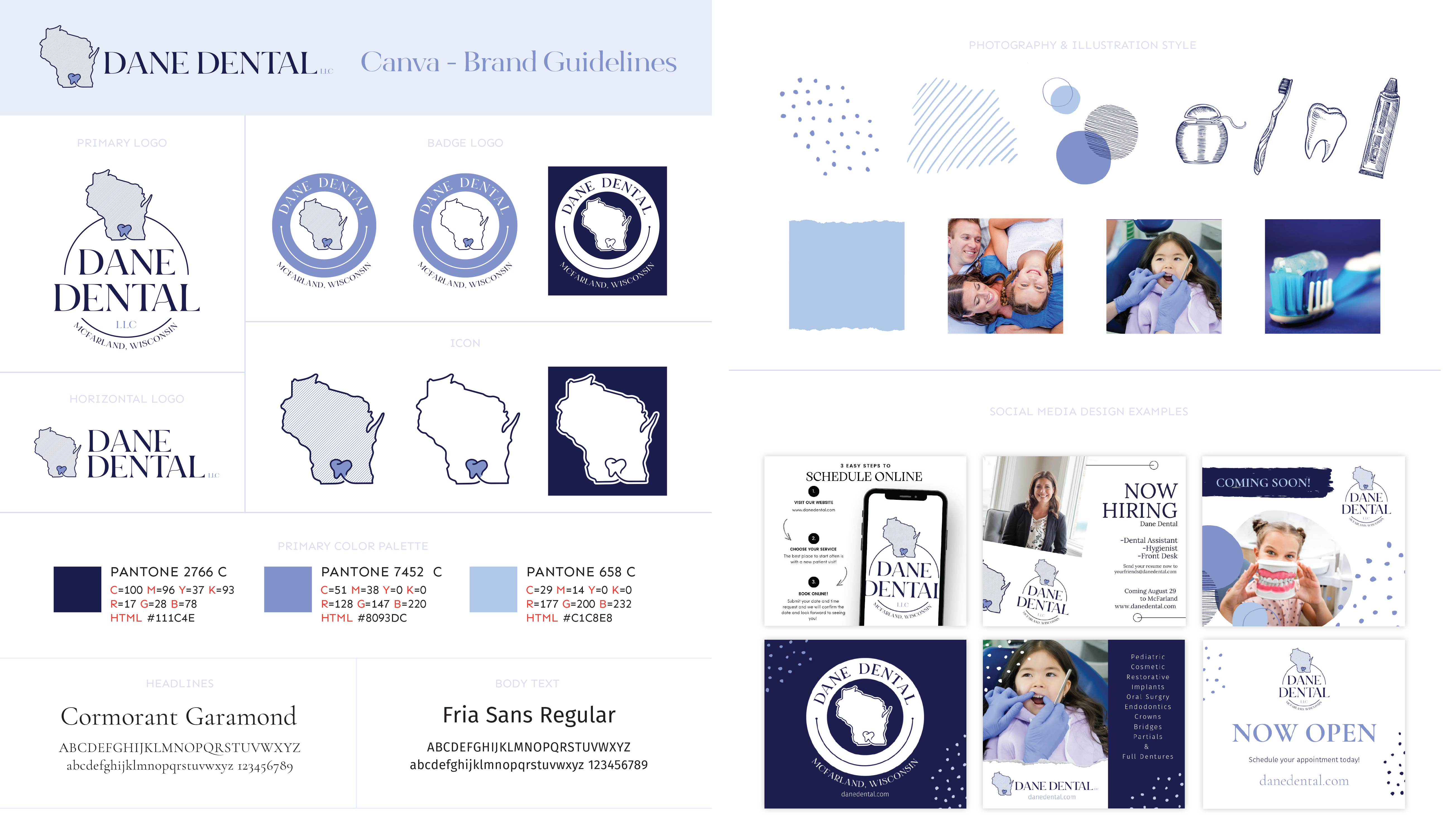 Dane Dental Brand Guide for Canva